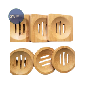 VENTES CHAUDES |   Support à Savon en Bambou, Plateau de Rangement en Bois pour Salle de Bain et Douche – Collection Blue Lotus - Product Image 1