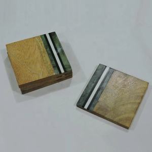 Dessous de verres en résine en bois, forme hexagonale élégante, joint de styliste, tasse à thé, tampons, prix de gros, vaisselle de haute qualité - Product Image 4