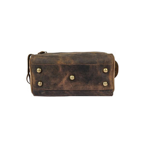 Hot Sell Custom Leather Travel Toiletry Organizer Dopp Kit Water-resistant Foldable Large Capacity Shaving Bag Toiletries - Product Image 2