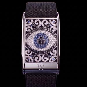 Blue Evil Eye <b>Silver</b> Metal Moissanite Tracker Case Luxury Sparkling Stone Protective Wearable Cover Style <b>silver</b> moissanite case - Product Image 4