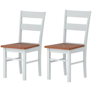 Set di 2 Sedie da Pranzo in Legno Grigio Chiaro per Uso in Cucina - Product Image 5