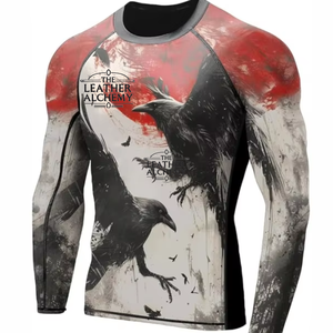 T-shirt de sport pour homme, tissu extensible à séchage rapide, écologique, coupe ajustée, fitness, course à pied, entraînement en salle de sport, athlétique - Product Image 1