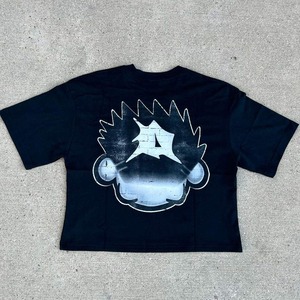 Custom Logo 200gsm Terry Streetwear Box Cut Tee Heavyweight <b>Cropped</b> <b>Top</b> Print Graphic Polyester/Cotton Oversized Boxy Fit - Product Image 4
