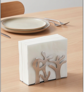 Porta Servilletas de Papel para Cena en Casa, Diseño Elegante en Plata, para Restaurante y Mesa - Product Image 5