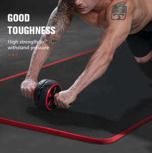 <b>Extra</b> <b>Large</b> Exercise Mat 183cm x 61cm Non Slip Gym Mat for Home Workout Fitness Training Black with Red Edge - Product Image 3