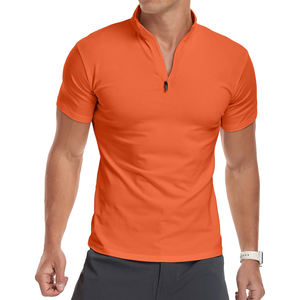 Lightweight Cotton Quarter Zipper T <b>Shirt</b> Professional Business Casual <b>Shirt</b> Pullover Collar Design Quicky Dry T-<b>shirt</b> For Men - Product Image 1