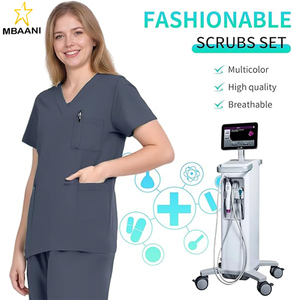 Uniforme Médico Unisex, Conjunto de Uniforme Médico, Parte Superior y Pantalones Tipo Jogger con Múltiples Bolsillos, Cintura Elástica - Product Image 2