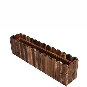 Wholesale Rectangular <b>Wooden</b> Flower Planter Box Solid Wood <b>Trough</b> <b>Garden</b> Raised Bed Decorative Patio Balcony Flowerpot Planter - Product Image 5
