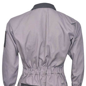 Men's Gray Polyester <b>Work</b> Coverall with <b>Black</b> Trim and Orange Zipper Abrasion Resistant for Outdoor Use - Product Image 6