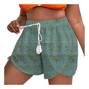 Nouveaux shorts en coton imprimé à motif pour femme, avec cordon de serrage à la taille, style décontracté, confortables pour toutes les saisons - Product Image 6