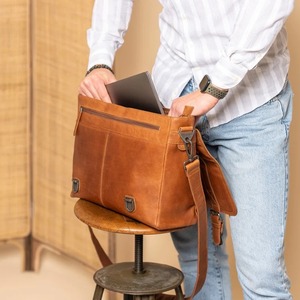 Luxury Professional Laptop Bag with Modern Buckle Style Secure <b>Storage</b> Compartments & Comfortable Carry Handles - Product Image 2