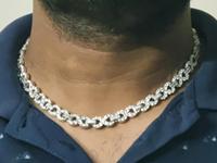 Cadena de Eslabones Infinitos Personalizada de 10 mm, Plata de Ley 925, Chapada en Oro Rosa, con Diamantes de Corte Brillante, Collar para Hombre, Estilo Hip Hop