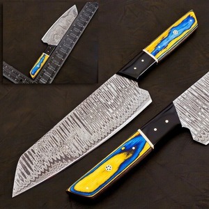 BA ENTERPRISES Cuchillo de Cocina Premium de Acero de Damasco Forjado a Mano de Grado Industrial de 12 Pulgadas, 0.45mm de Grosor, con Punta Caída para Cortar Huesos - Product Image 1