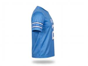 Maillot de football personnalisé tendance sublimé bleu clair, uniforme d'équipe à manches courtes, vêtements de sport imprimés numéro neuf, vente en gros OEM - Product Image 3
