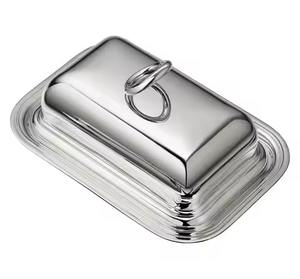 Recipiente de metal para servir mantequilla con tapa, contenedor para mantequilla para restaurante, mesa de comedor, uso en el desayuno. - Product Image 3