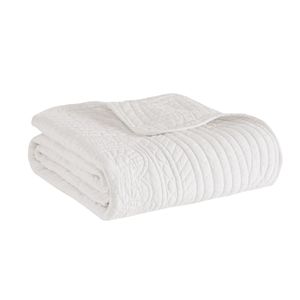 Coperta da letto trapuntata bianca di grandi dimensioni 60x72 "con bordi smerlati - Product Image 5