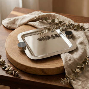 Bandeja de Servir Blanca de Lujo, Ecológica, Duradera y Pulida, para Comida, Fiestas, Reuniones, Hogar Moderno y Hotel - Product Image 1