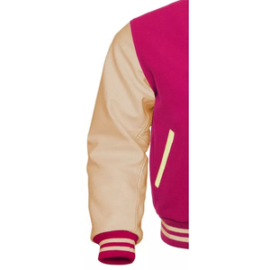 Veste universitaire en laine Melton pour homme, manches en cuir, mélange de tissus en toile, veste Letterman personnalisée, vente en gros - Product Image 3