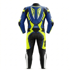 Traje de cuero para motociclismo OEM personalizado al por mayor, equipo de pista de secado rápido, ropa protectora, botas y guantes de piel de vaca. - Product Image 2