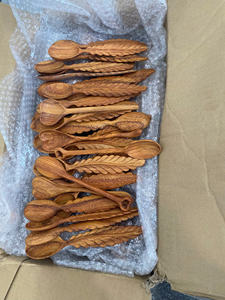 Leaf Spoon Coffee Mixing Wooden Spoon Dong Nai Aria Model for Kitchen Dining <b>Table</b> Parties by 99 Gold Data - Product Image 4