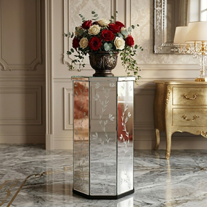 Soporte de Pilar con Espejo Veneciano de Primera Calidad, Decorativo Antiguo |   Columna Decorativa para Sala de Estar, Pasillo, Decoración de Eventos en el Hogar - Product Image 4