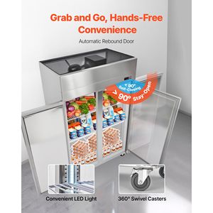 Equipo de Refrigeración Comercial para Cocina, Refrigerador Vertical de Doble Puerta con Ancho de 31.89 Pulgadas, Descongelación Automática, Capacidad de Almacenamiento de 32.1 Pies Cúbicos - Product Image 5