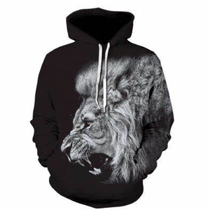 Sweat à capuche imprimé numérique, motif lion, sublimation intégrale, coupe décontractée, molleton doux brossé, streetwear - Product Image 5