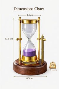 Reloj de Arena Náutico The Antique's Lab con Base de Madera y Brújula, Reloj de Arena Rosa de 1 Minuto para Colgar en Casa y Oficina - Product Image 3