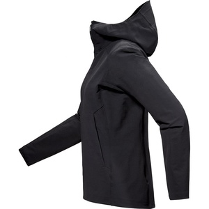 Chaqueta con Capucha Softshell Negra para Mujer, Abrigo para Senderismo al Aire Libre, Cortavientos, Ligera, Ropa de Abrigo para Trekking, Resistente a la Intemperie - Product Image 3