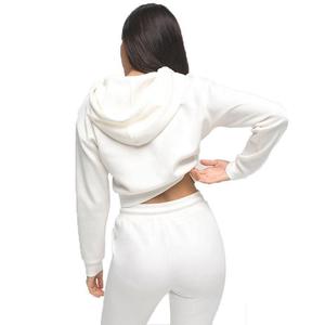 Custom Design Women's Cropped <b>Zip</b>-Up Fleece Breathable Spandex Long Sleeve Casual Streetwear Autumn Hoodie Sweatshirt - Product Image 4