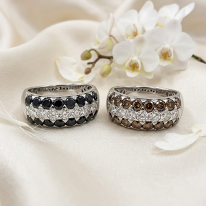 Anillo de Bodas de Oro Blanco Sólido de 14k de Alta Calidad con Diamante Negro Natural, Joyería Fina para Parejas, Venta al por Mayor en Hong Kong - Product Image 1