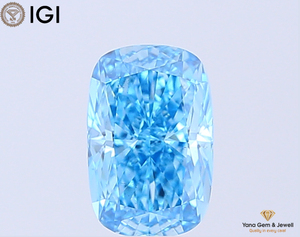 CVD Lab Grown Diamond <b>Cushion</b> Cut With IGI Certificate VS2 Clarity Fancy Vivid Blue Color 1.50 Carat for Precious Spark Pendant - Product Image 1