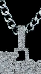 Pendentif personnalisé avec nom en lettres HipHop, argent 925, collier avec initiale personnalisée, diamant VVS, plaqué or, unisexe - Product Image 3