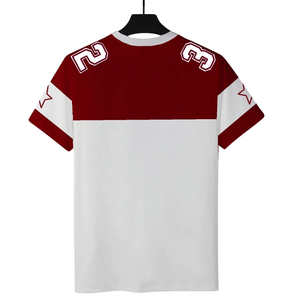 Camiseta Deportiva Sublimada Roja y Blanca para Hombre, Manga Corta, Transpirable, de Secado Rápido, 100% Poliéster, para Entrenamiento Atlético, Informal, Talla XL - Product Image 2