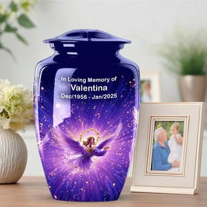 Urna Decorativa Purple Angel para Cenizas Humanas, Urna Funeraria Personalizada para Madre, Urna Conmemorativa para Adultos, Regalo de Recuerdo - Product Image 3