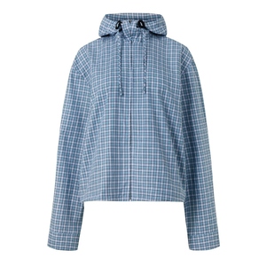 Chaqueta Acolchada con Capucha Azul Unisex, Cortavientos, Cierre de Cremallera, Ropa Casual de Invierno, Exterior 100% Poliéster, Corta y Ligera - Product Image 1