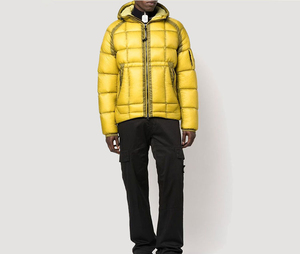 <b>Men</b> Hooded Puffer <b>Jacket</b> <b>Down</b> <b>Filled</b> Winter Warm Casual Breathable Zipper Closure Solid Color Polyester Outerwear Regular Fit - Product Image 3