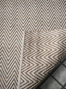 Tapis Dhurrie artisanal moderne indien en jonc de mer et coton, léger, à rayures, tissage plat, grande taille, pour usage intérieur - Product Image 5