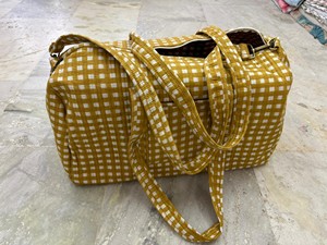 Sac de voyage personnalisable en coton biologique grande capacité, élégant, écologique et durable, imprimé à la main, idéal pour les week-ends et la portabilité - Product Image 2