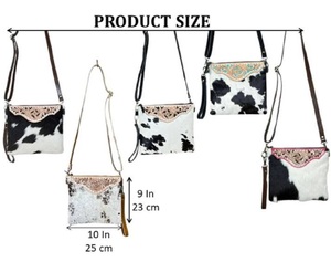 Dernier modèle en gros : Mini sac à bandoulière vintage en cuir de vachette véritable, orné de motifs floraux et de découpes à la main, style western, avec pochette à porter à l'épaule ou au poignet - Product Image 2