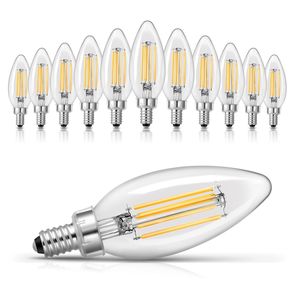 Confezione da 12 lampadine a candelabri a LED dimmerabili 2725K illuminazione calda 90 + Base CRI E12 alta per lampadari applique lampade da tavolo chiaro - Product Image 1