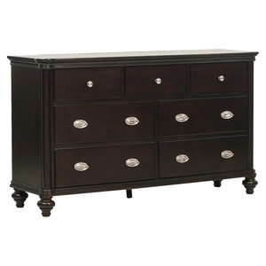 Commode Kania en bois d'acajou de haute qualité, couleur brun foncé, avec 7 tiroirs, pour usage intérieur - Product Image 1