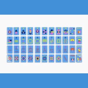 Fichas de Mahjong Acrílicas Azules Modernas, 160 Piezas, Color Personalizado, Pintadas a Mano, Plegables y Portátiles - Product Image 1