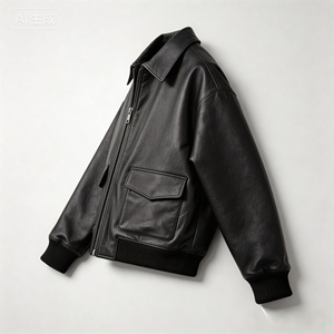 Leather Bomber Women's Genuine Jacket Turn-Down Collar <b>Zipper</b> Closure Patch Pockets Full Sleeve Autumn Style - Product Image 5