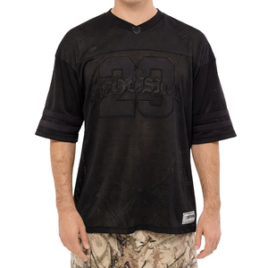 Hot Seller V Neck Jersey Oversized Streetwear Minimal Graphic Sports Tee Men Women Breathable Polyester Moisture Wicking - Product Image 1
