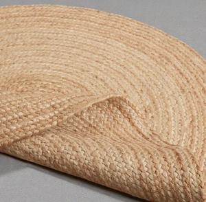 พรมปูพื้นทำมือจากปอกระเจาธรรมชาติ เป็นมิตรกับสิ่งแวดล้อม พรมถักลายทันสมัย พรมปูพื้นลายเรขาคณิต พรมตกแต่งบ้านสไตล์โบโฮ ทนทาน ใช้สำหรับละหมาดหรือออกกำลังกาย - Product Image 1