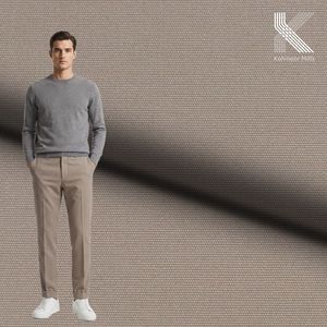 Tela Elástica de Algodón y Spandex para Hombre, Tejido Panamá Completo de 265GSM, Tejido Elástico con Diseño de Cesta de Melocotones, Proveedor al por Mayor OEM ODM - Product Image 4