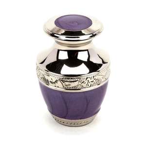 Urne funéraire en aluminium de qualité supérieure, design tendance 2025, pour cendres humaines, urnes commémoratives, couleur argent et violet - Product Image 1