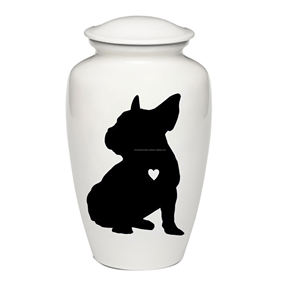 Urne funéraire commémorative en laiton de style américain fabriquée à la main urne funéraire pour animaux de compagnie blanche brillante pour cendres de chien - Product Image 3