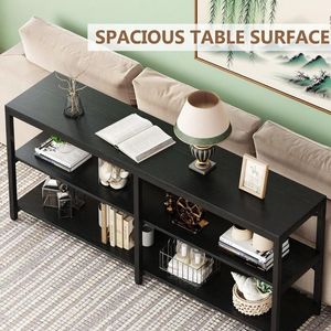 Long Modern Luxury <b>Console</b> <b>Table</b> Solid Wood with Mirrored Stainless Steel Top <b>for</b> Living Room <b>Entry</b> Farmhouse Hotel Decoration - Product Image 4